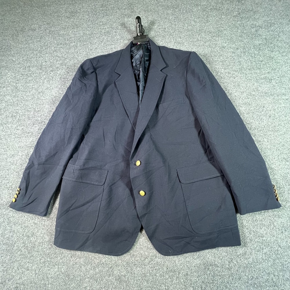 Vintage Hardwick Blazer Coat Mens 50L Black Preppy Business Career Office USA
